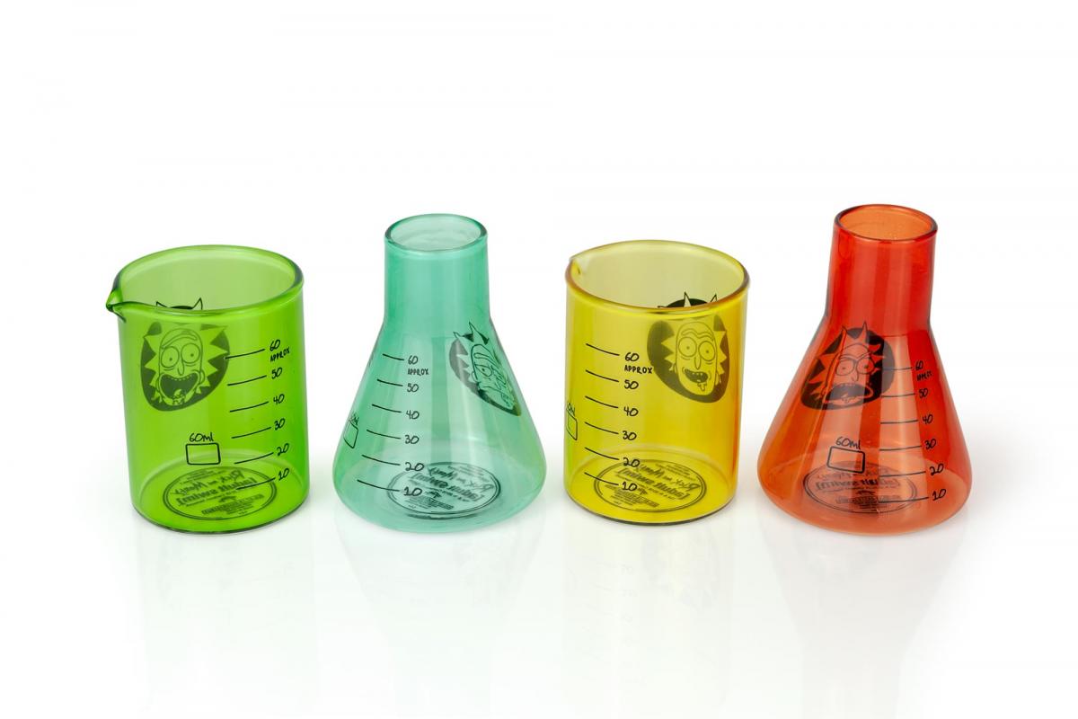 Rick and Morty Lab Beakers 2oz Shot Glasses | Set of 4 picture