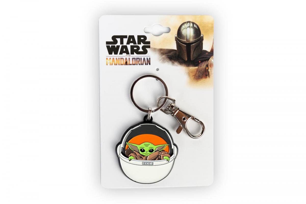 Star Wars Mandalorian The Child In Carriage Enamel Key Chain picture