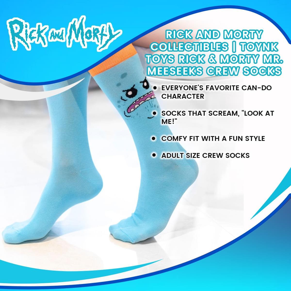 Rick and Morty OSFM Crew Socks, 1 Pair, Mr. Meeseeks picture