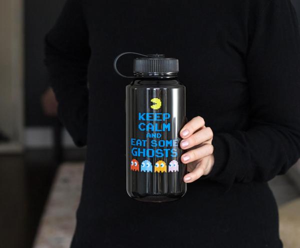 Pac-Man Keep Calm 32 Ounce Plastic Water Bottle picture