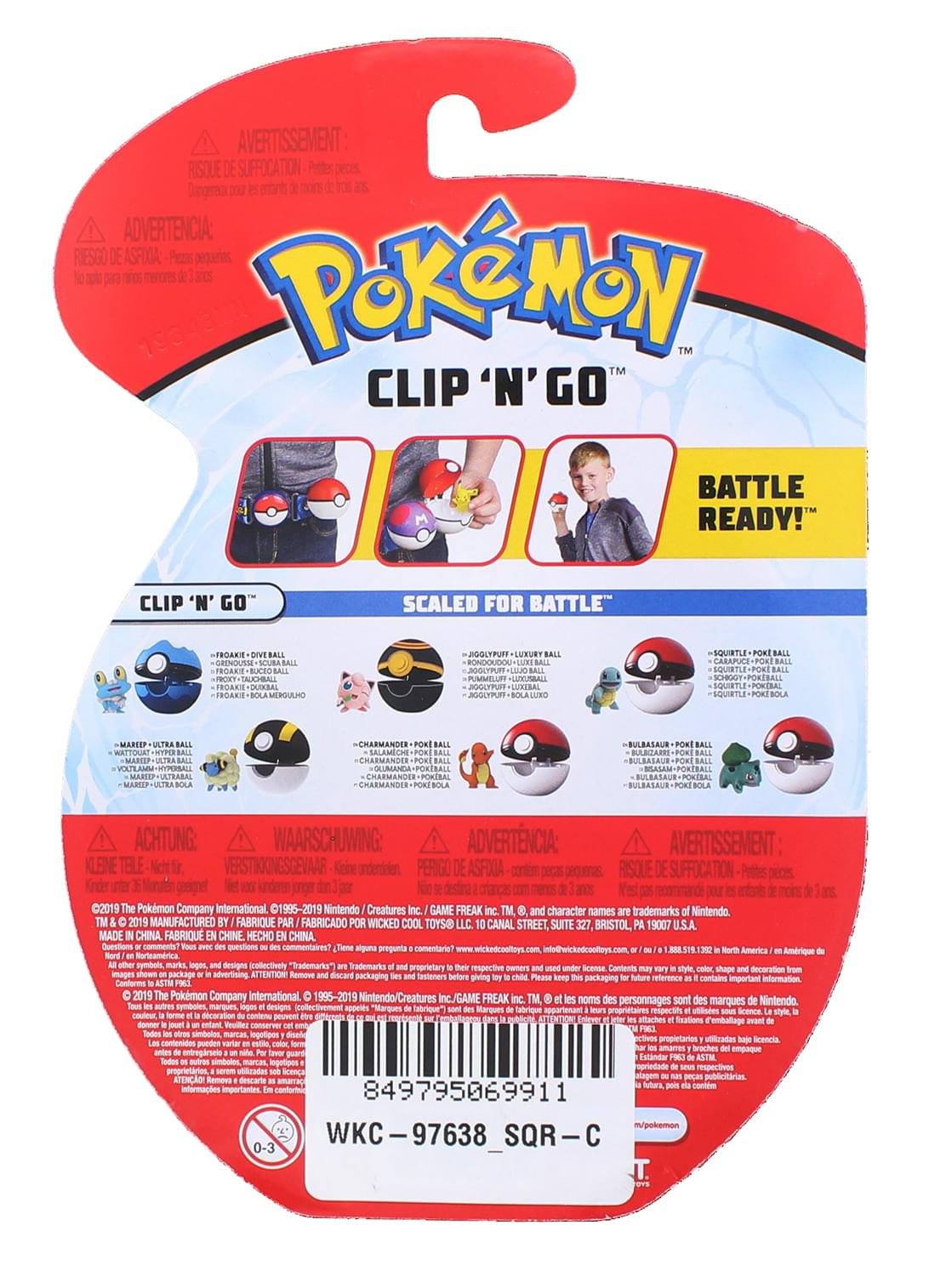 Pokemon Clip N Go Set | 2 Inch Squirtle & Poke Ball picture