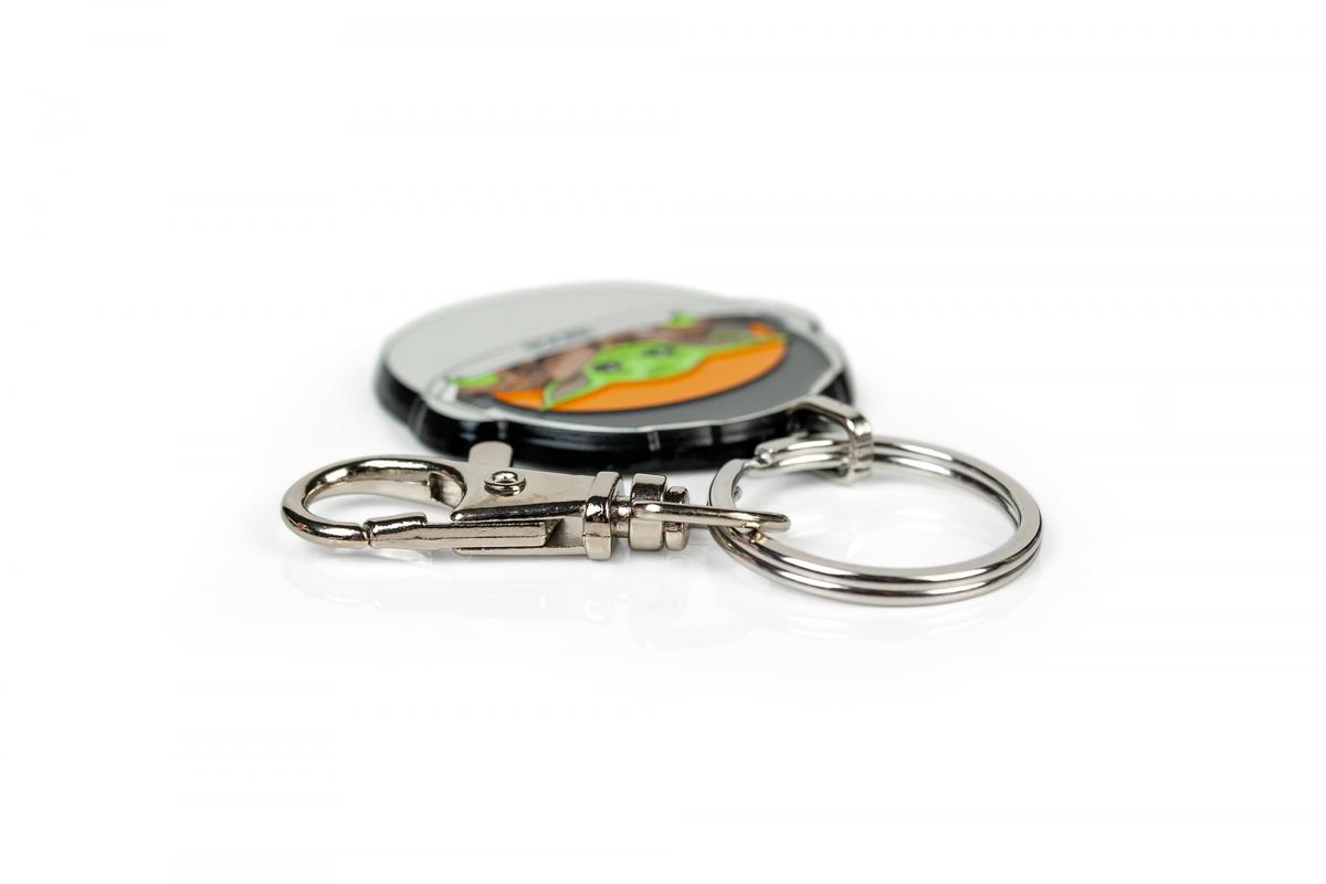 Star Wars Mandalorian The Child In Carriage Enamel Key Chain picture