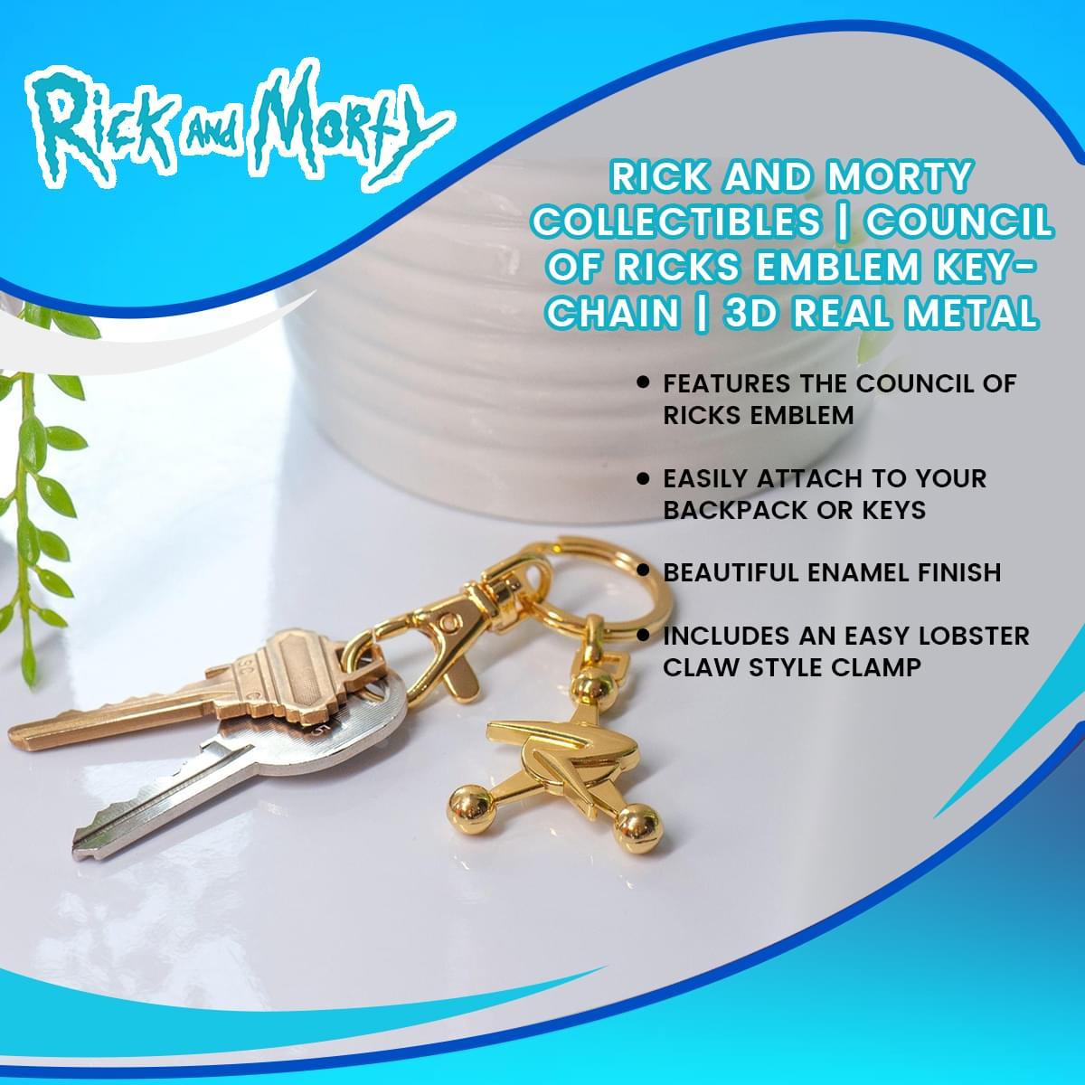 Rick and Morty Council of Ricks 3D Emblem Key Chain picture