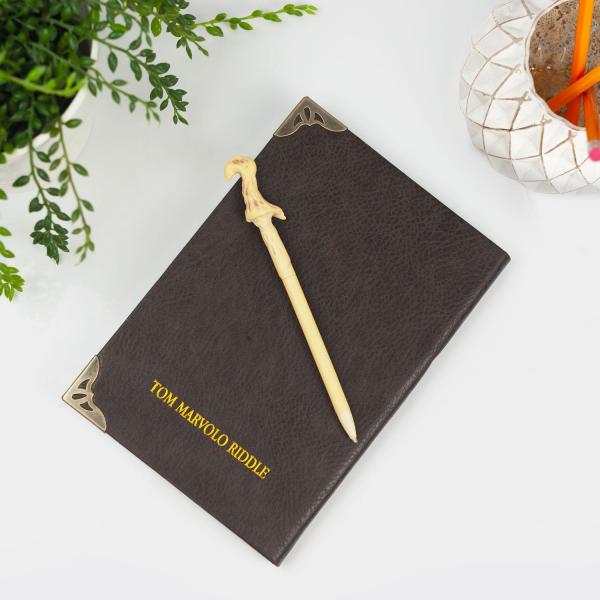Harry Potter Tom Riddle Journal w/ Voldemort Wand Pen picture