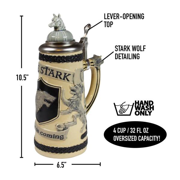 Game of Thrones 32oz Relief Ceramic Stein - House Stark picture