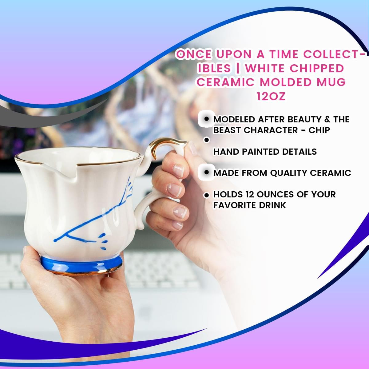 Once Upon A Time 12oz Chipped Cup Sculpted Ceramic Mug picture