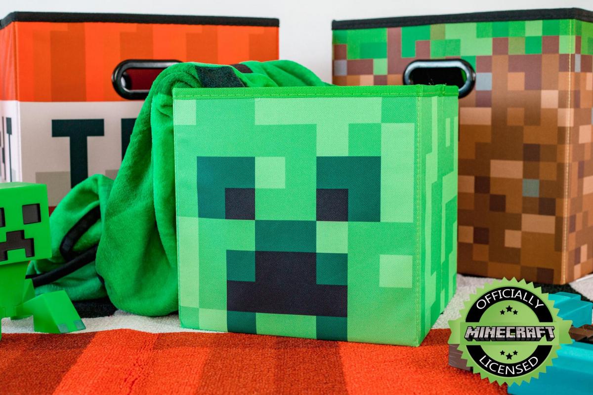 Minecraft Creeper Face 10 Inch Storage Cube with Lid picture