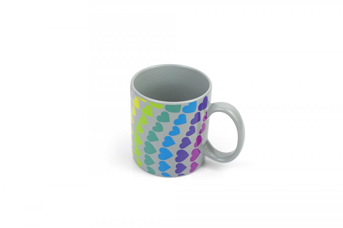 We Are In This Together Rainbow Window Hearts Ceramic Coffee Mug | 16 Ounces picture
