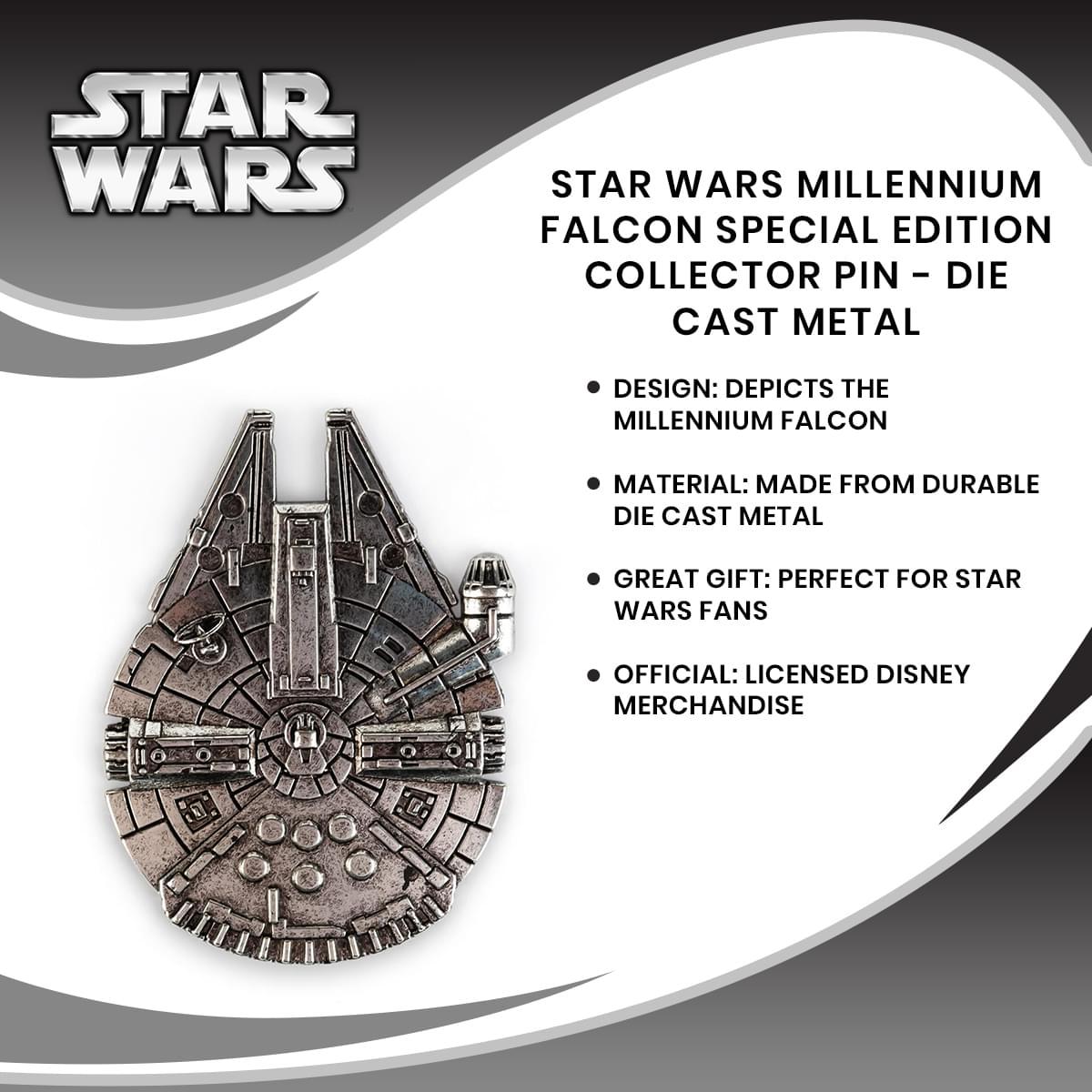 Star Wars Millennium Falcon Die Cast Metal Collector Pin picture