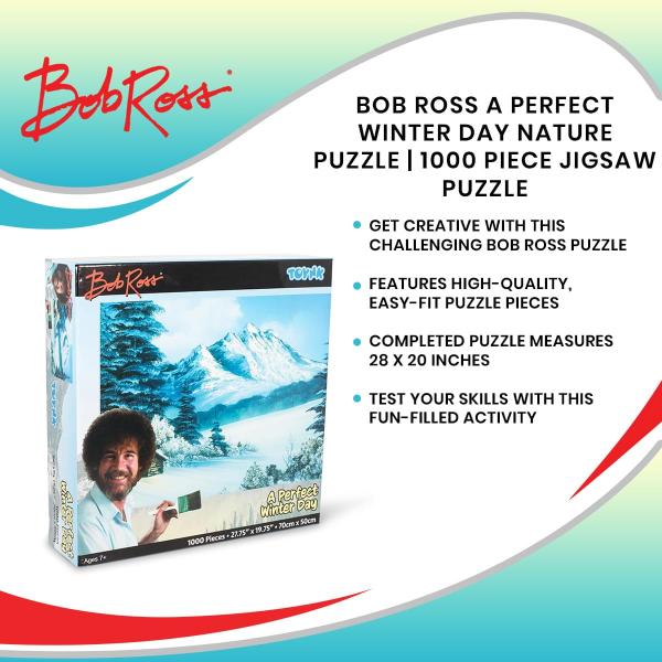 Bob Ross A Perfect Winter Day 1000 Piece Jigsaw Puzzle picture