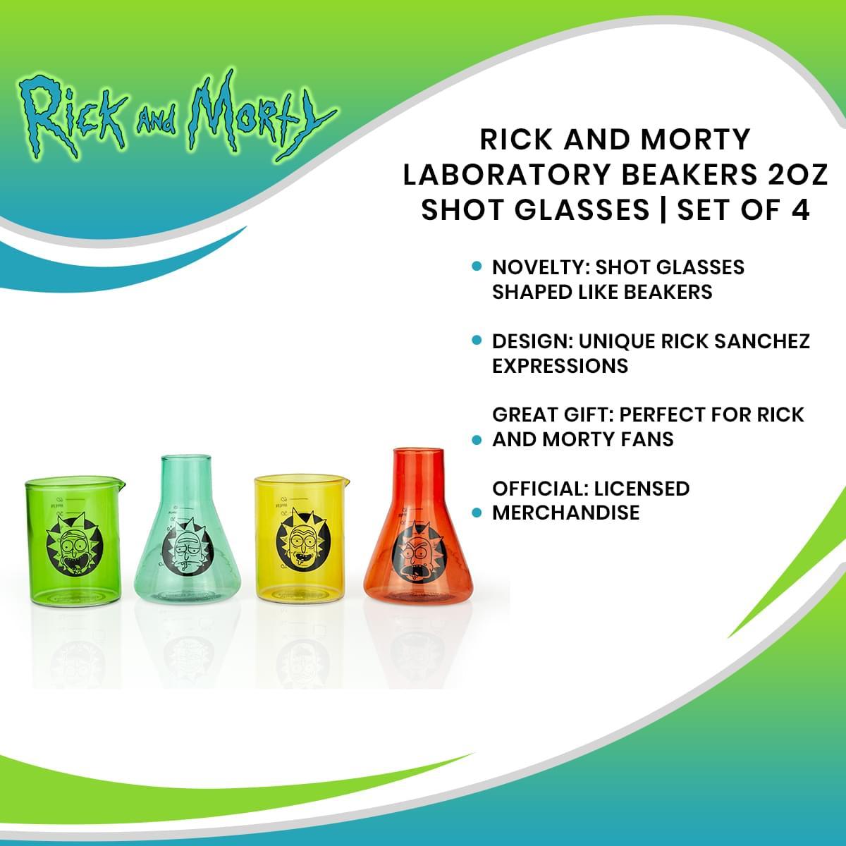 Rick and Morty Lab Beakers 2oz Shot Glasses | Set of 4 picture