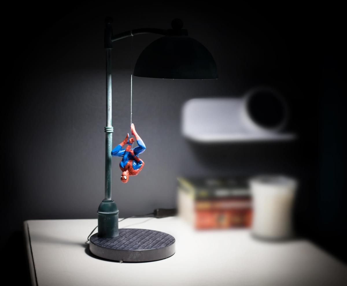 Marvel Street Lamp w/ Spiderman Figure 16 Inch LED Desk Lamp picture