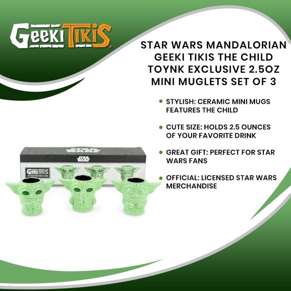 Geeki Tikis Star Wars Mandalorian The Child Mini Muglets | Set of 3 | 2.5 Ounces picture