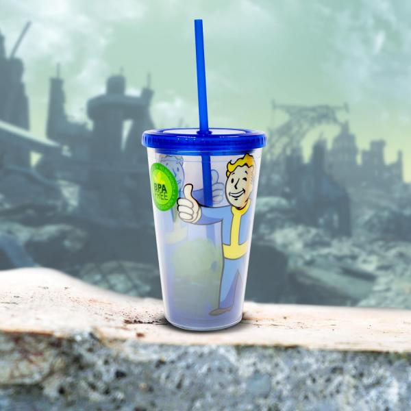 Fallout Vault Boy 16oz Carnival Cup w/ Ice Cubes picture