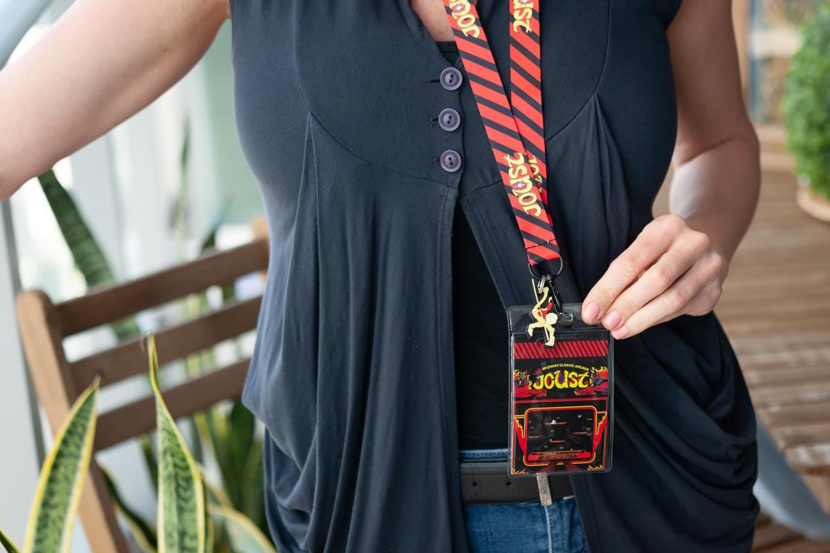 Midway Arcade Games Lanyard w/ ID Holder & Charm - Joust picture