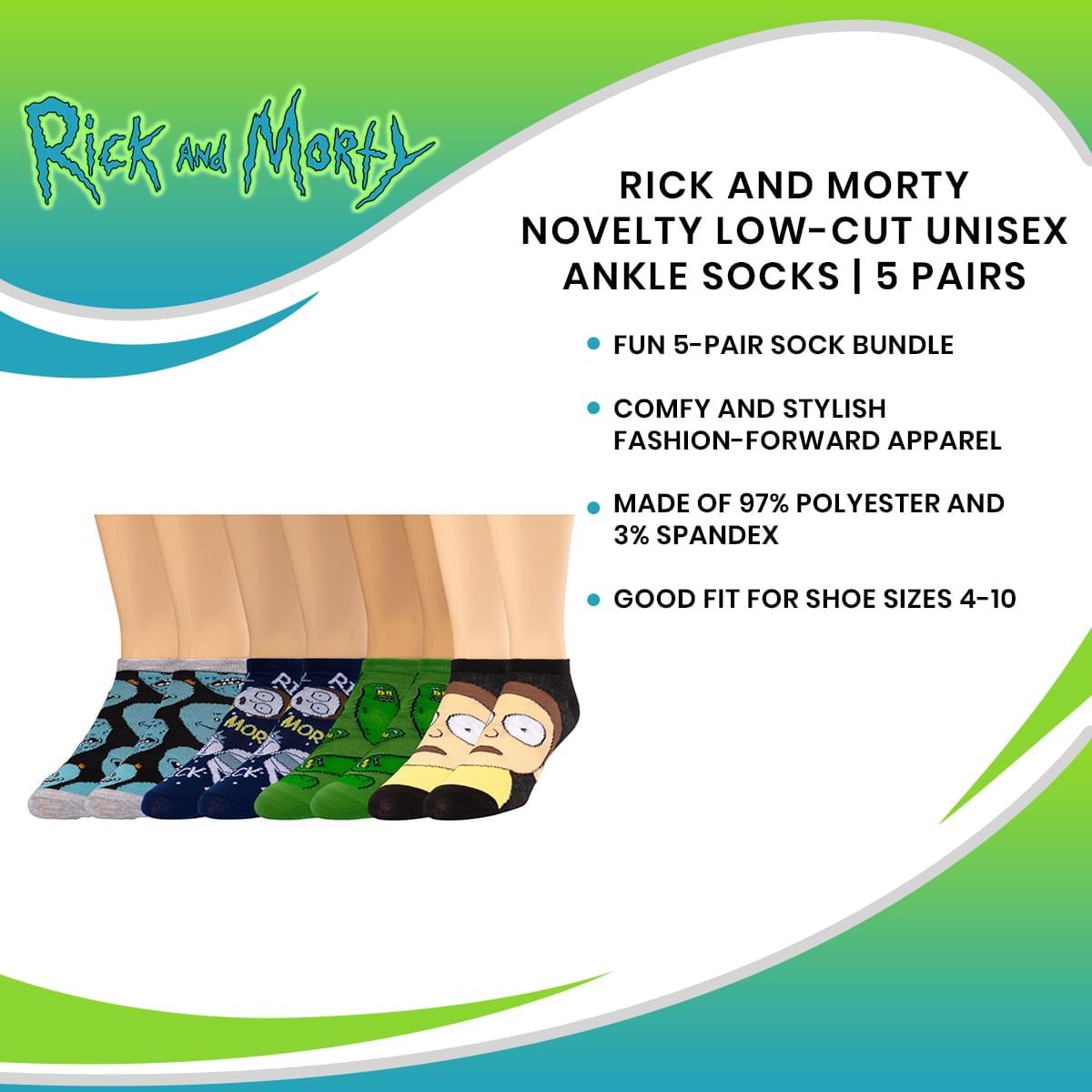 Rick & Morty Low-Cut Unisex Ankle Socks | 5 Pairs picture