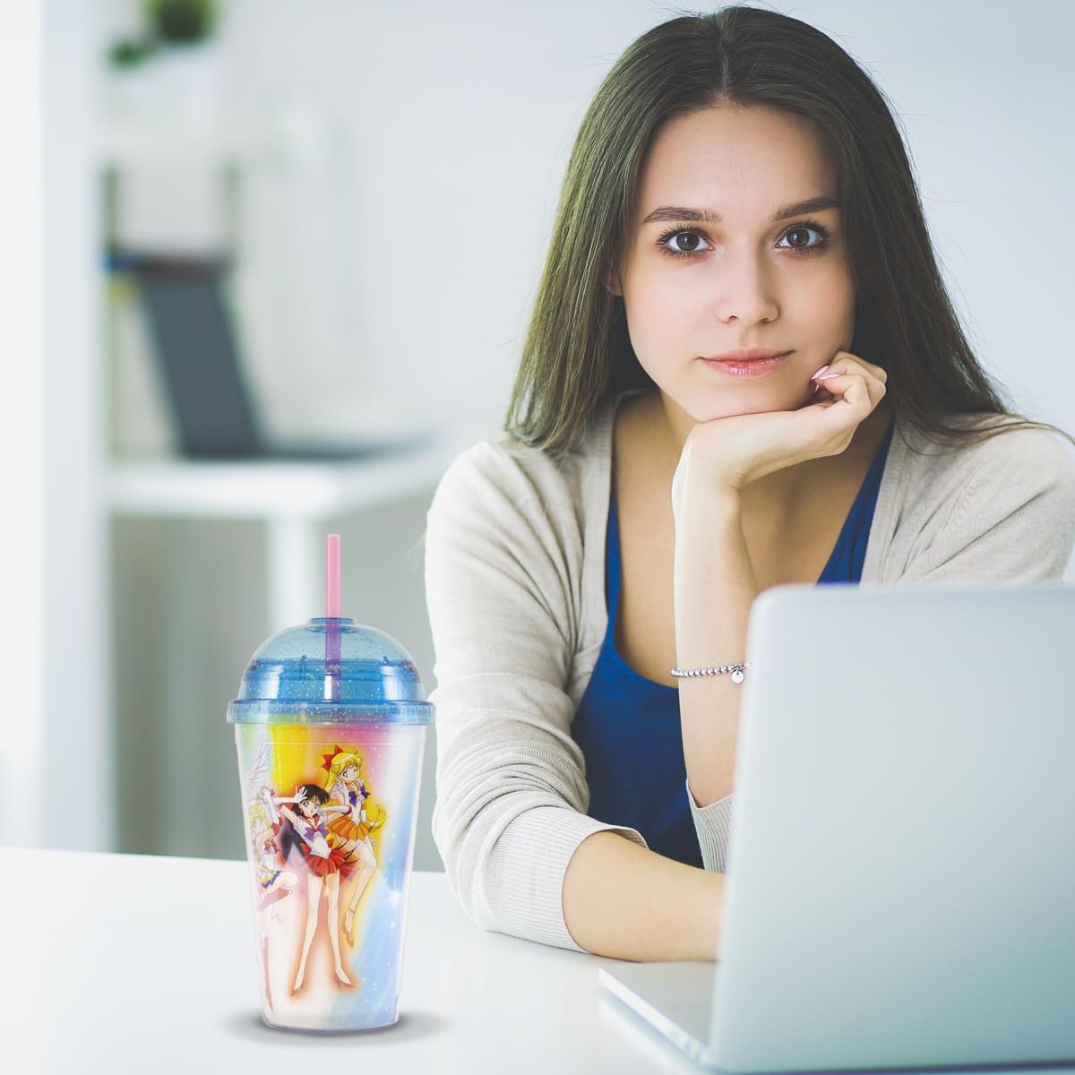 Sailor Moon 16oz. Carnival Cup w/ Glitter Dome Lid picture