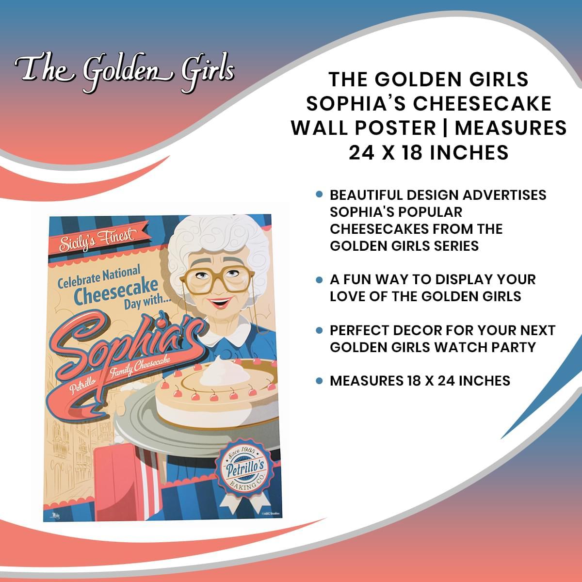 The Golden Girls Sophia&rsquo;s Cheesecake 18x24 Inch Wall Poster picture