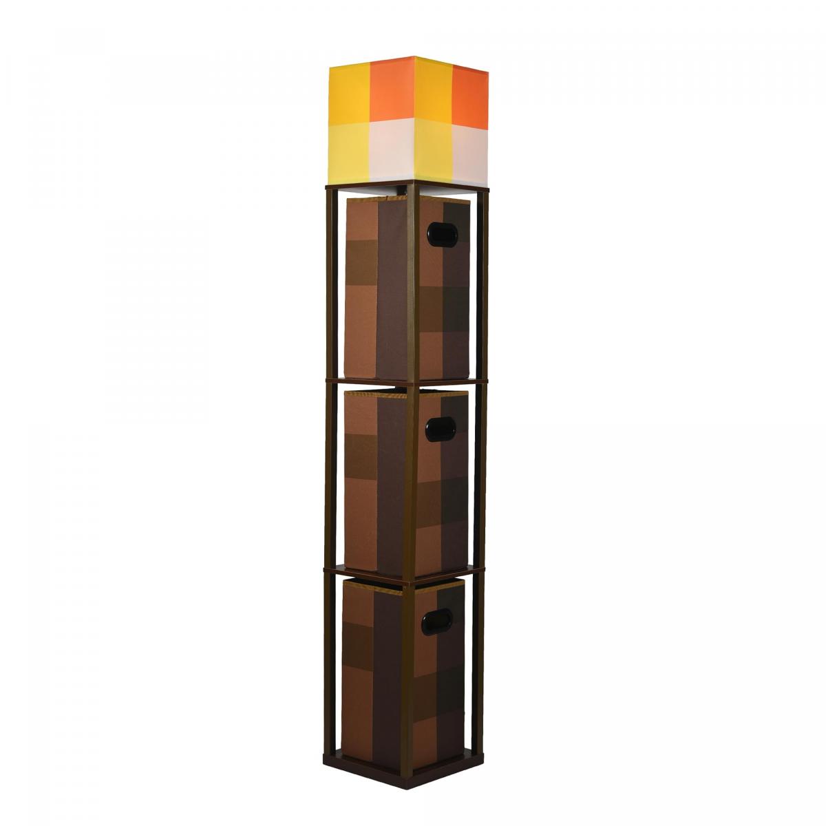 Minecraft Brown Stone Floor Standing Lamp with Storage Unit picture