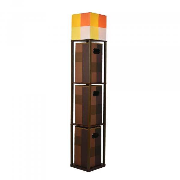 Minecraft Brown Stone Floor Standing Lamp with Storage Unit picture