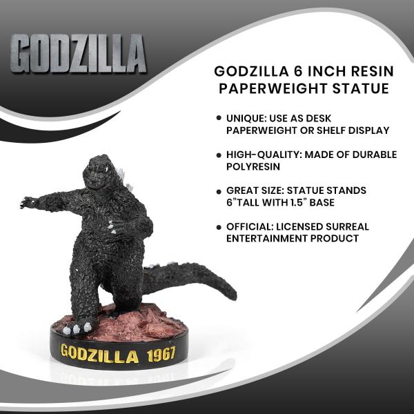 Godzilla 6" Paperweight Statue With 1.5" Base, Resin picture