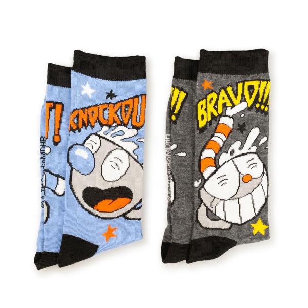 Cuphead Adult Crew Sock 2-Pack - Bravo/ Knockout picture
