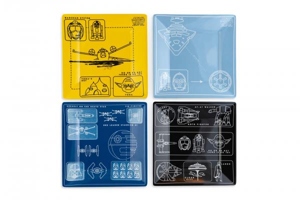 Star Wars Vehicle Blueprints 8" Melamine Plate Set, 4-Pack