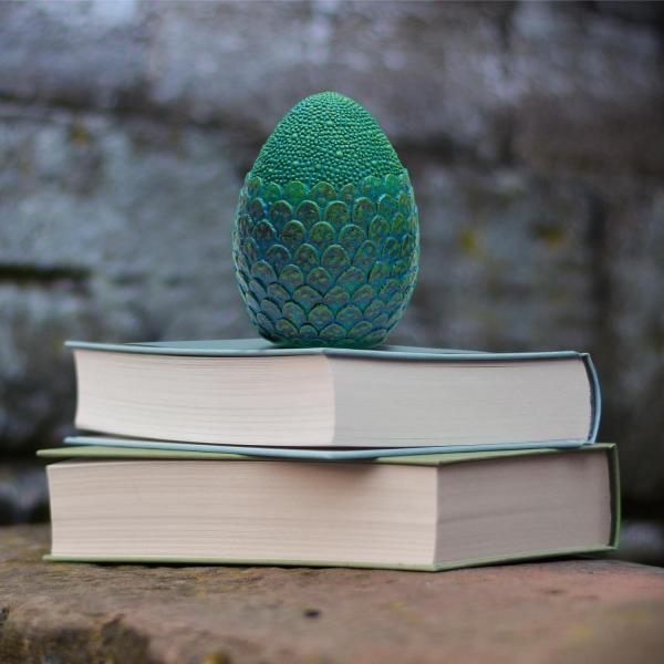 Dragon Egg 4.5" Solid Resin Paperweight Prop Replica - Blue picture