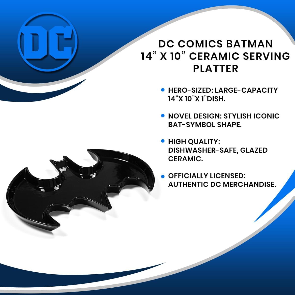 DC Comics Batman 14 x 10 Inch Ceramic Serving Platter picture