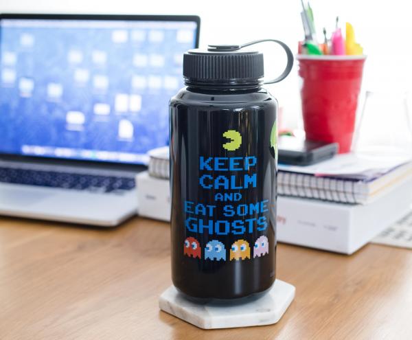 Pac-Man Keep Calm 32 Ounce Plastic Water Bottle picture