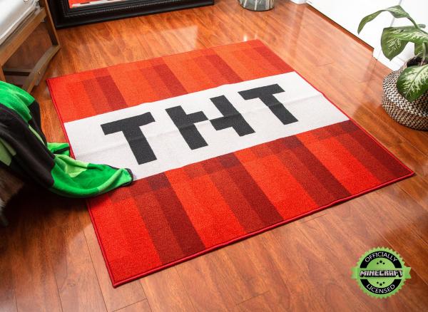 Minecraft Red TNT Block 52 Inch Square Area Rug picture