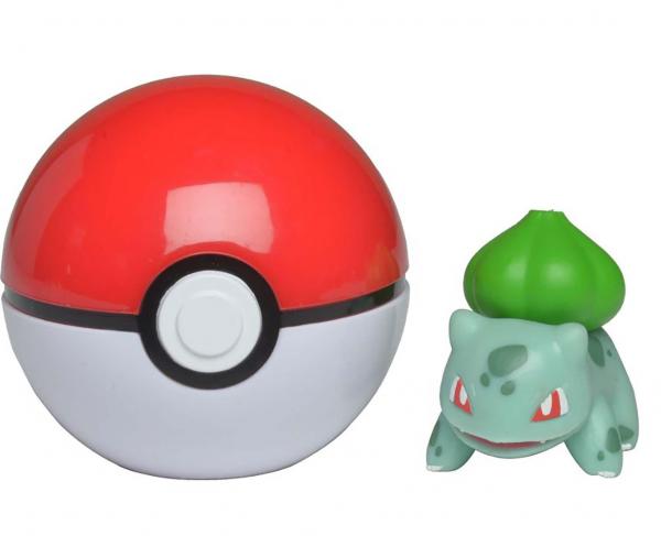 Pokemon Clip N Go Set | 2 Inch Bulbasaur & Poke Ball