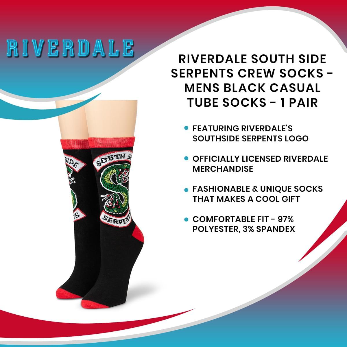 Riverdale Black Serpents Men's Casual Crew Sock | 1 Pair picture