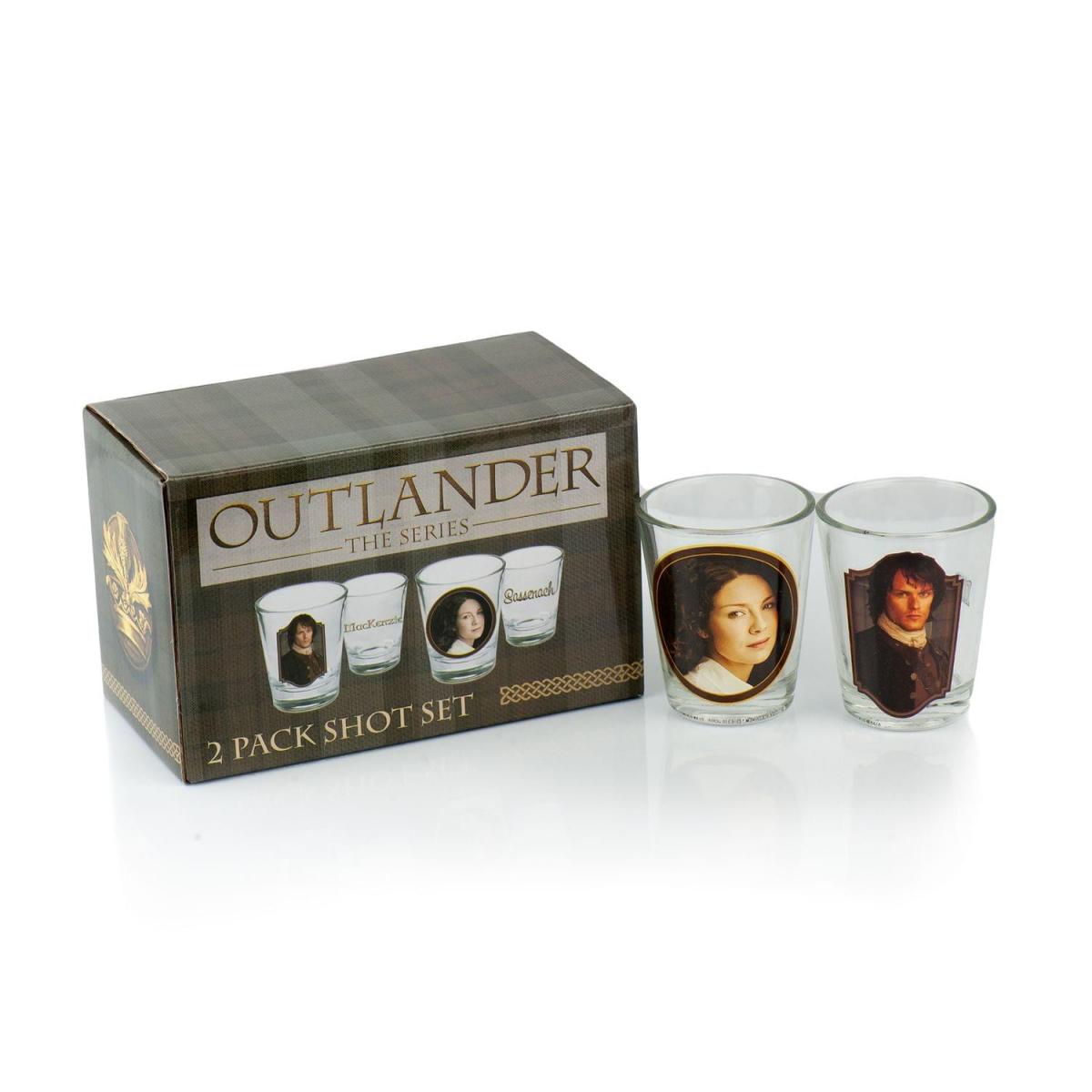 Outlander Jamie and Claire Fraser Shot Glass 2-Pack picture