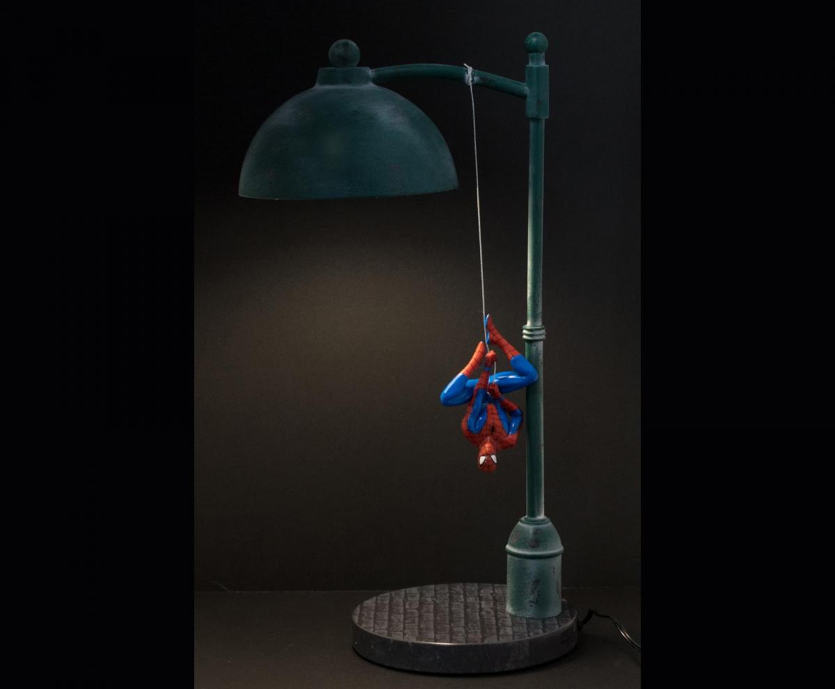 Marvel Street Lamp w/ Spiderman Figure 16 Inch LED Desk Lamp picture