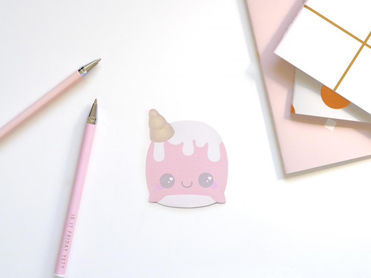 Glitter Galaxy Sticky Notes - Narwhal picture