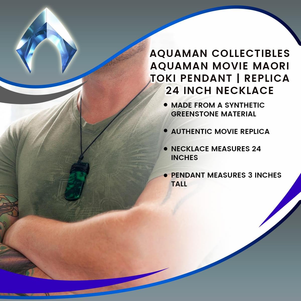Aquaman Movie Maori Greenstone Toki Pendant Replica Necklace picture