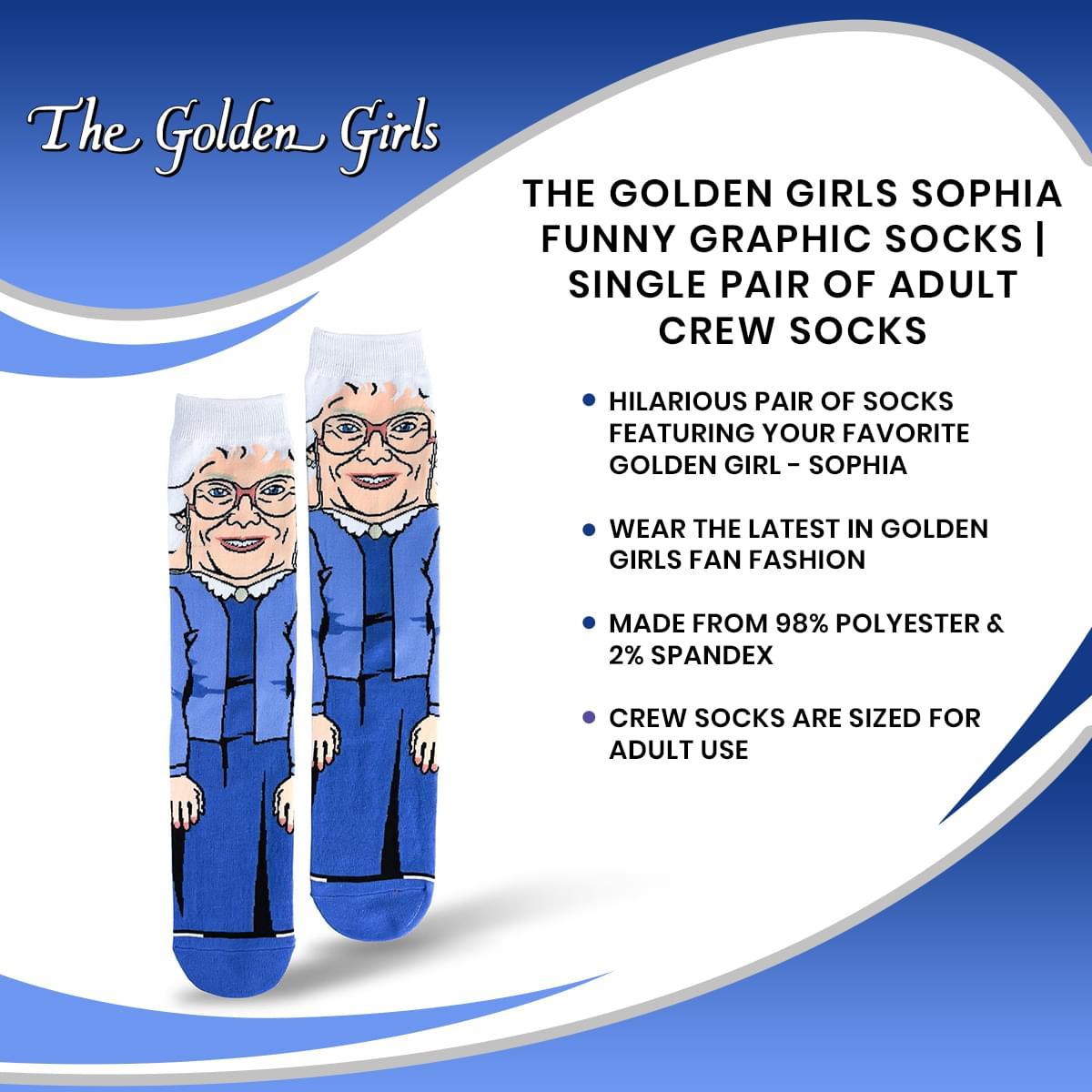Golden Girls All-Over Graphic Adult Crew Socks | Sophia picture