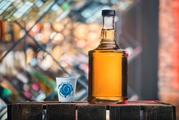 Naruto Shippuden Blue Cloud Spiral 2oz Shot Glass picture