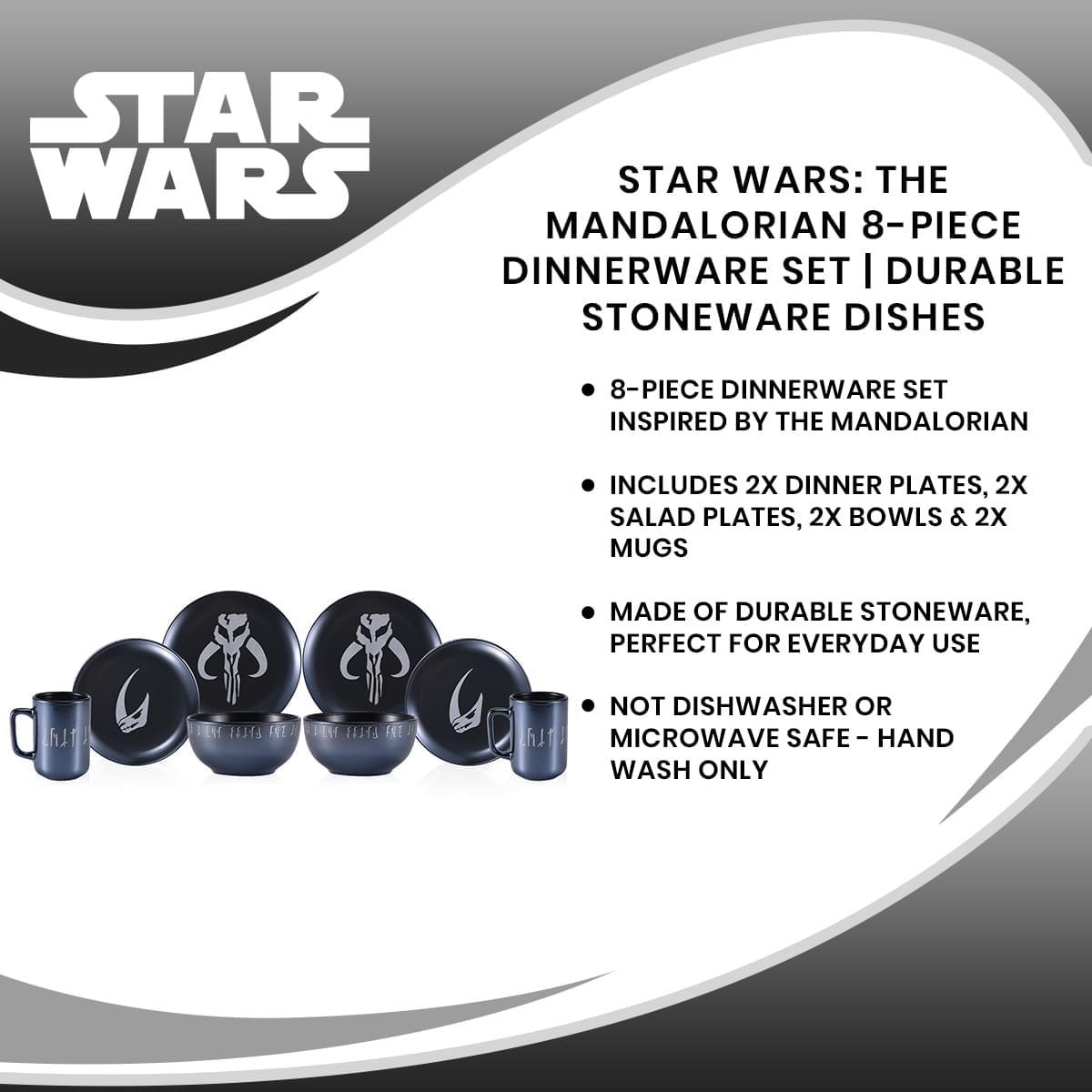 Star Wars The Mandalorian 8 Piece Stoneware Dinner Set picture