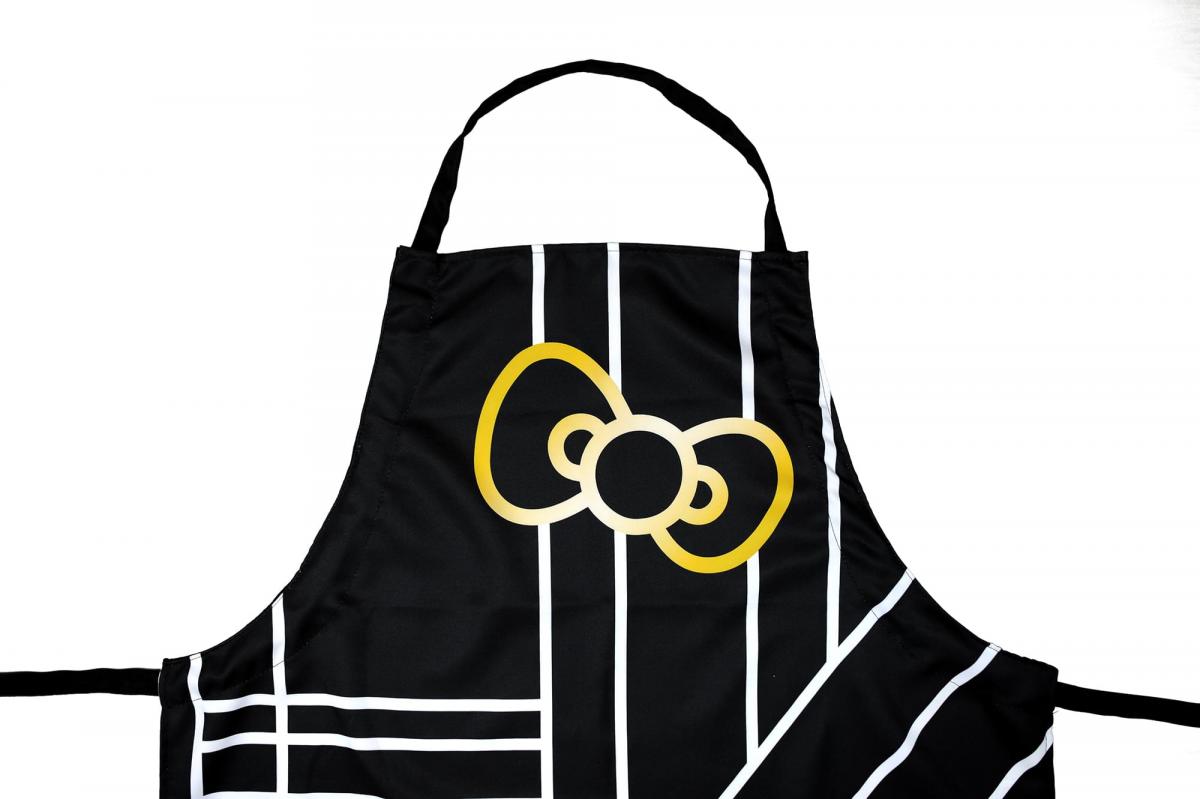 Hello Kitty Pinache Black and Gold Adult Kitchen Apron picture