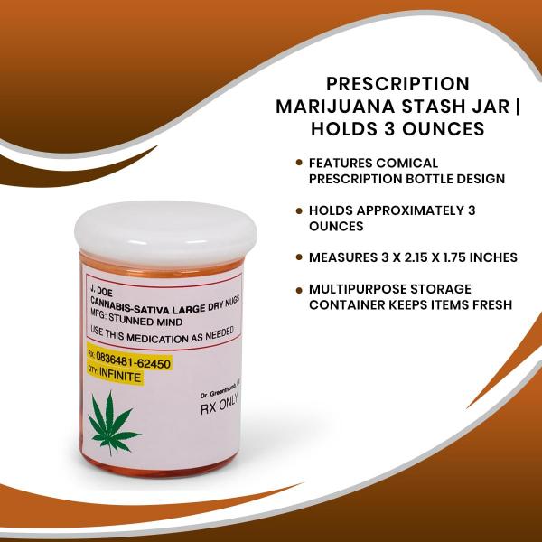 Prescription Marijuana 3 Ounce Stash Jar picture