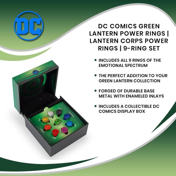 DC Comics Green Lantern Power Rings | 9 Ring Set picture