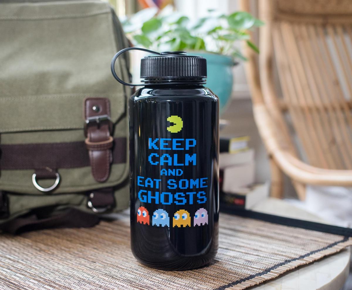 Pac-Man Keep Calm 32 Ounce Plastic Water Bottle picture