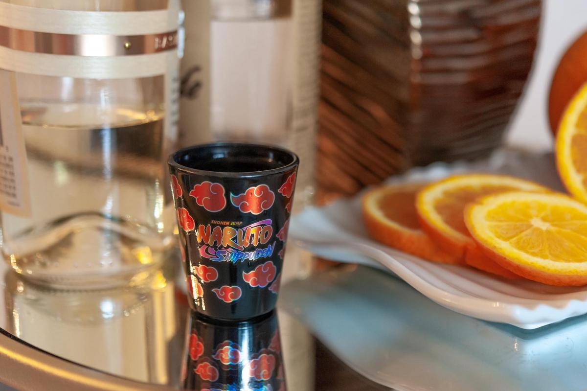 Naruto Shippuden Logo 2oz Black Shot Glass picture