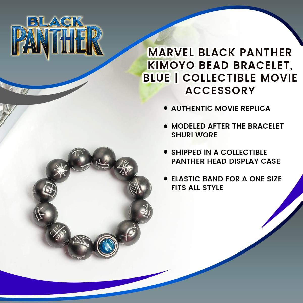Marvel Black Panther Kimoyo Bead Bracelet, Blue picture