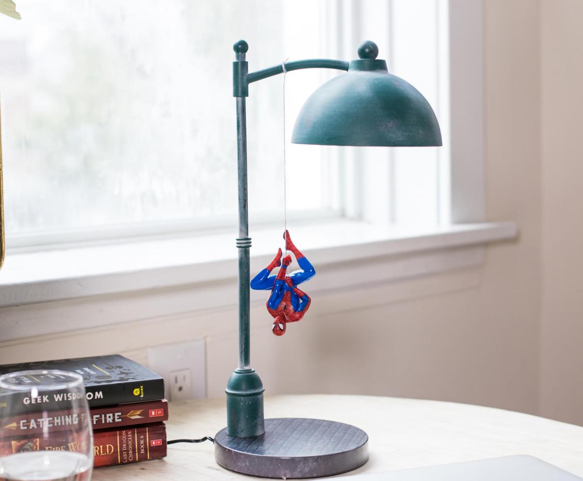 Marvel Street Lamp w/ Spiderman Figure 16 Inch LED Desk Lamp picture
