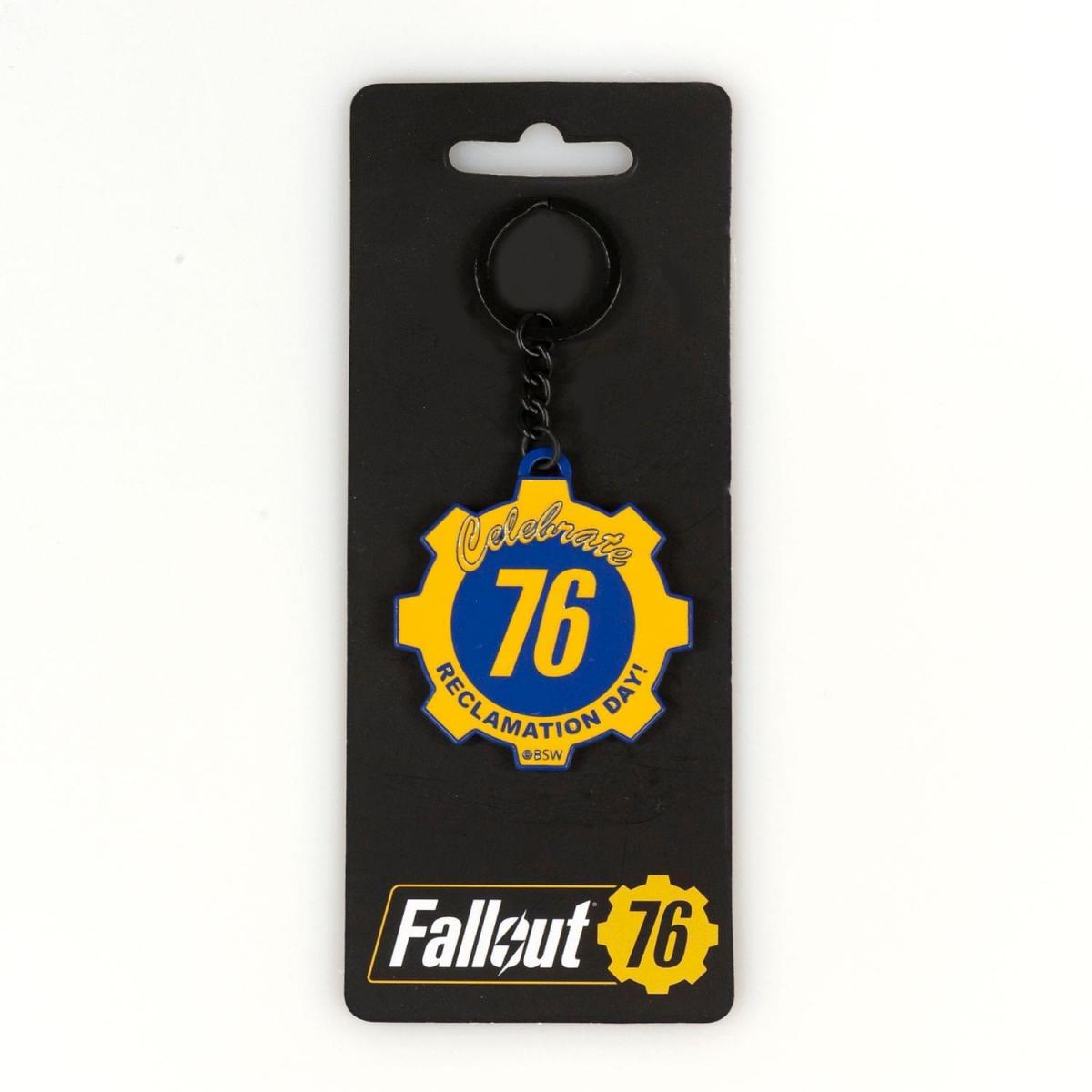 Fallout 76 Vault Boy Celebrate Reclamation Day Metal Keyring picture