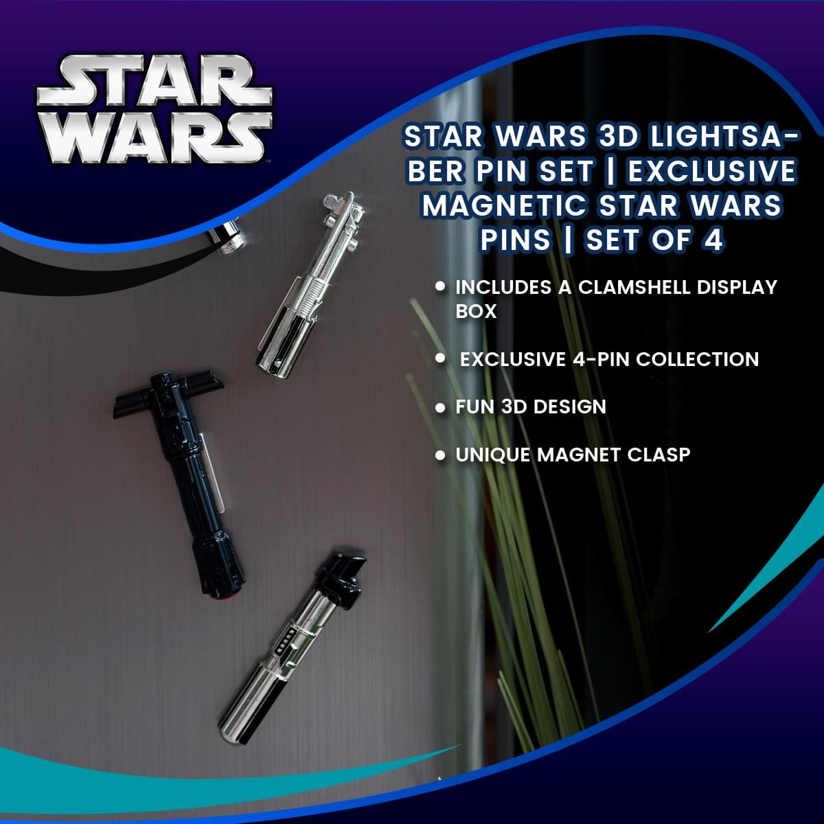 Star Wars Exclusive 4 Piece 3D Lightsaber Pin Set picture