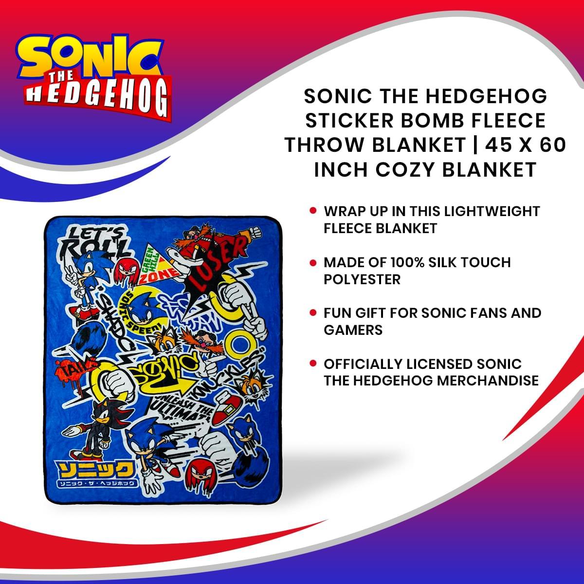 Sonic The Hedgehog Sticker Bomb 45 x 60 Inch Throw Blanket picture